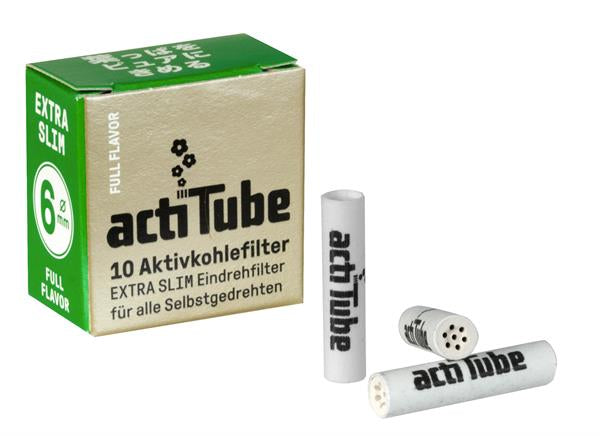 actiTube Extra Slim 500 Filtro Carbone Attivo 6 MM 10 x 50 Pezzi