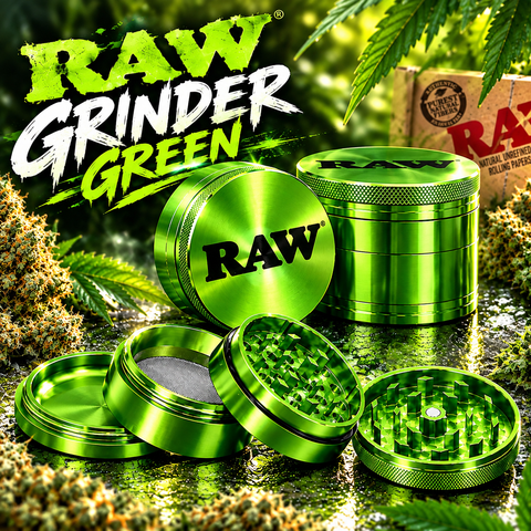 CNC Aluminium Grinder/Pollinator, 4-part, ø 56mm "RAW Green"