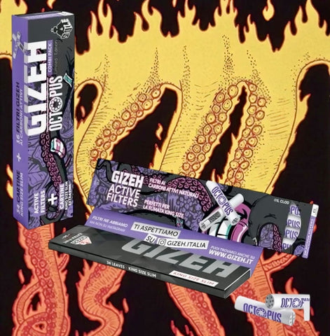 GIZEH COMBI PACK EXTRA FINE BLACK KSS + ACTI FILTER OCTOPUS 2.0