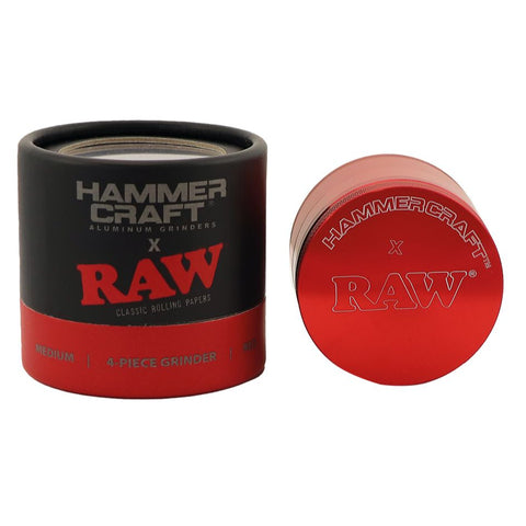 HAMMERCRAFT x RAW Aluminium Grinder 4parts/55mm RED